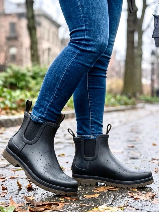 L.L. Bean Shoes - LL Bean Wellie Rugged Chelsea Rain Boots Womens 9 Black Waterproof Ankle Booties